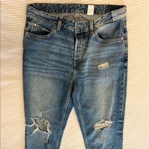 H&M boyfriend distressed womens jeans size 4